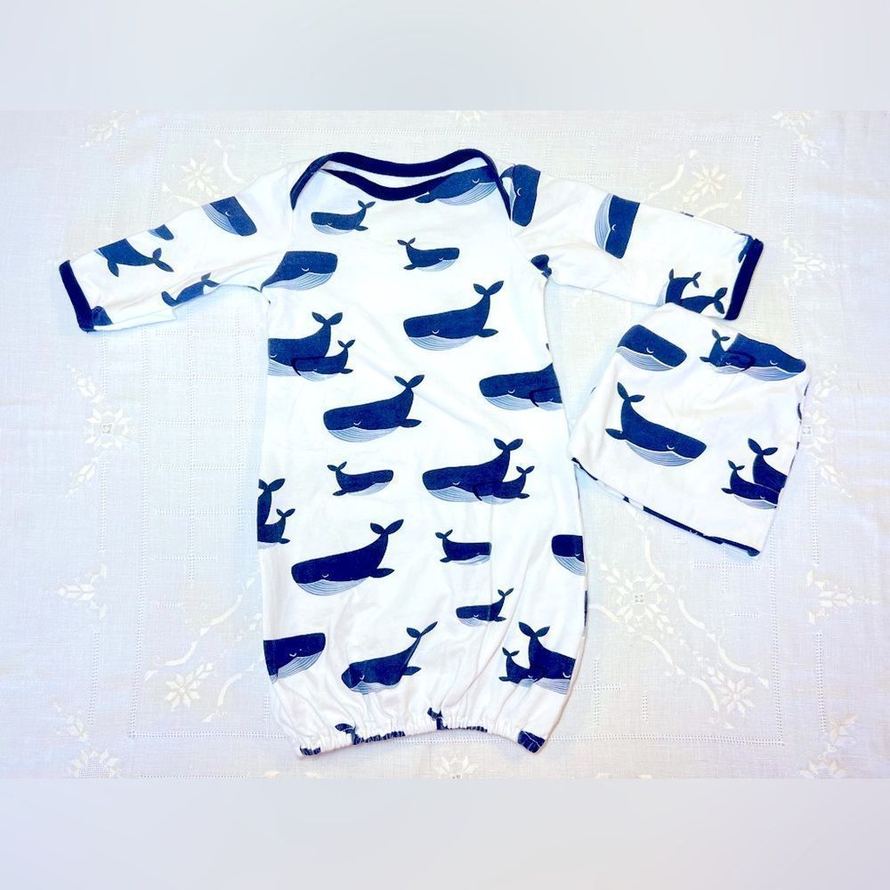 Baby be mine whale newborn outfit with matching hat 🐳